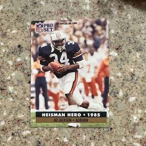 Heisman Hero 1985 Trading Card of Bo Jackson mint condition HOF